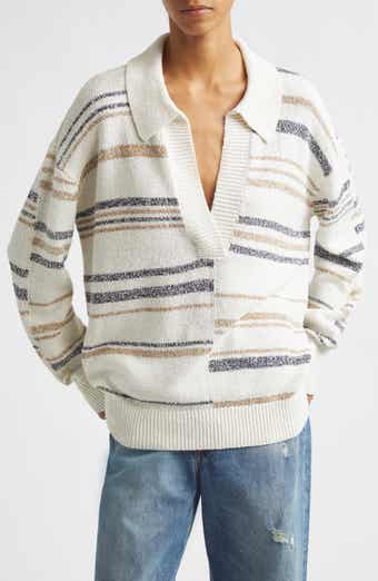 V Neck Long Sleeve Polo Sweater