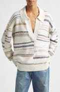 TWP Stripe Fringe Detail Stretch Silk & Linen Sweater Dress