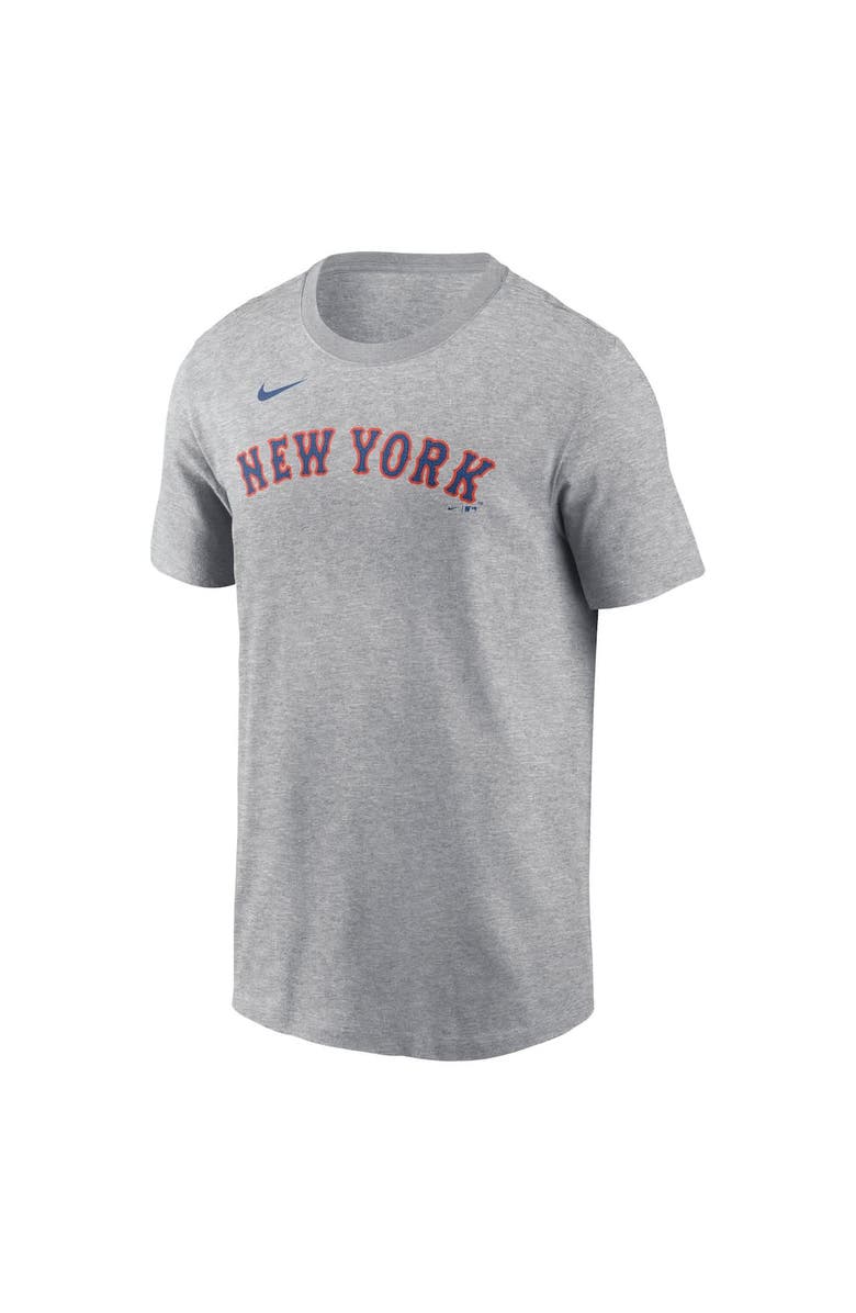 Nike Men's Nike Francisco Lindor Heather Gray New York Mets Fuse Name & Number T-Shirt, Main, color, Heather Gray