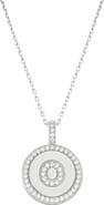 SIMONA Sterling Silver & Cubic Zirconia Micro Pavé Circle Initial Pendant Necklace