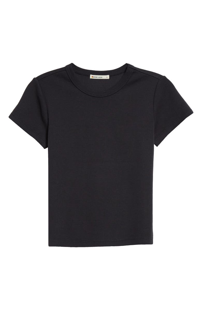 Marine Layer Lexi Sun-In Rib Crewneck T-Shirt, Alternate, color, Black