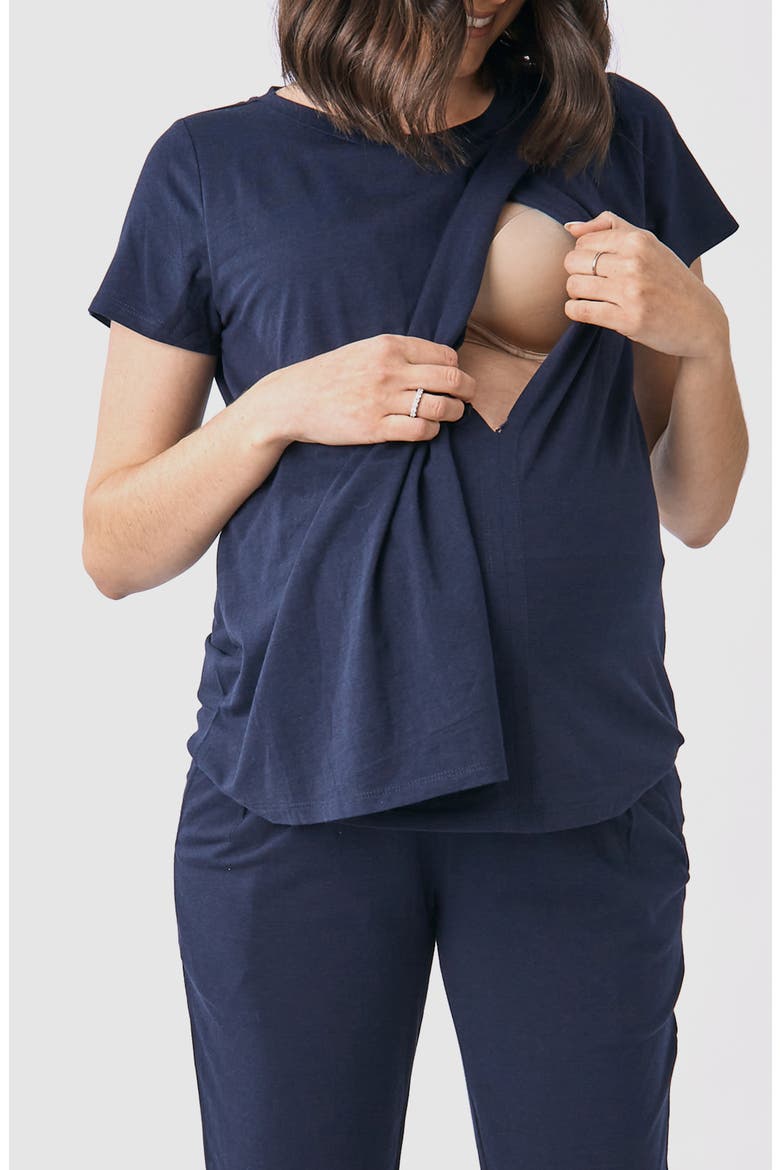 Petal Nursing Top, Alternate, color, NAVY