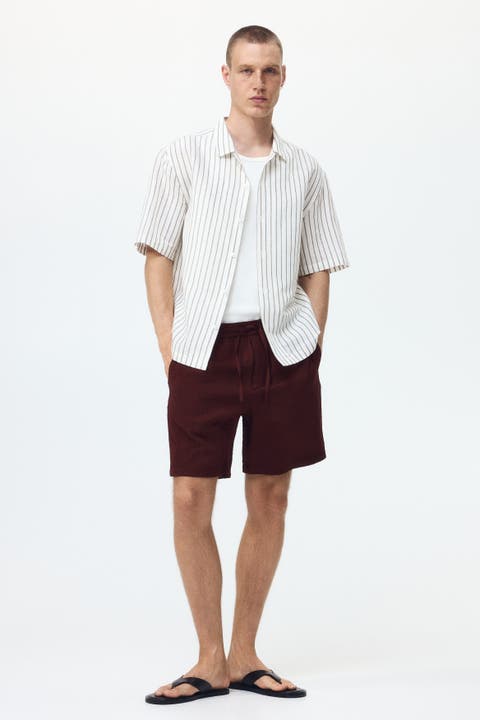 Relaxed-fit textured shorts