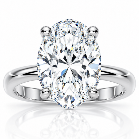 Certified 3.10Ct Oval Diamond HIdden Halo Engagement Ring 14k Gold Lab Grown