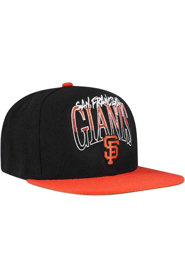 Men's Mitchell & Ness Black San Francisco Giants Rise Up Snapback Hat, Alternate, color, Black