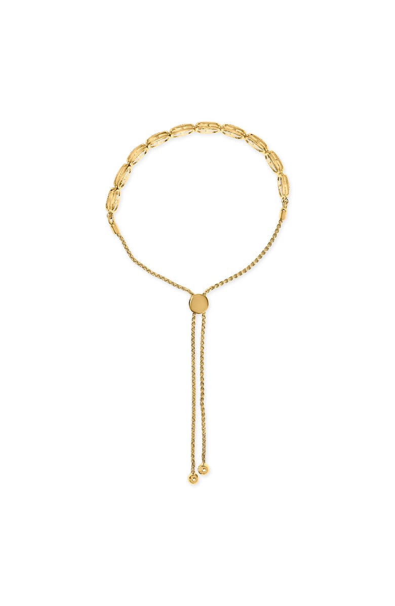 Haus of Brilliance 14k Yellow Gold Plated Silver 5/8 Cttw Diamond Composite Frame Bolo Bracelet, Alternate, color, Yellow