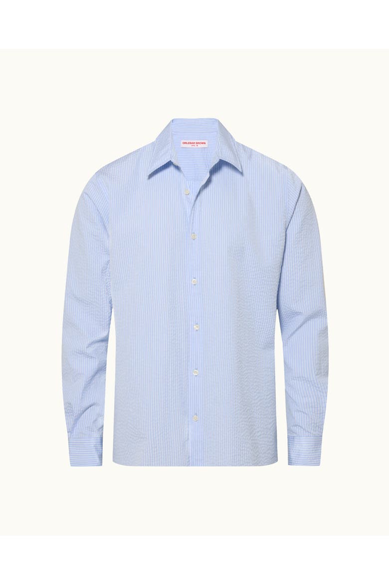 Justin Seersucker Cotton Stripe Shirt, Alternate, color, SURFSIDE BLUE/THASOS BEACH