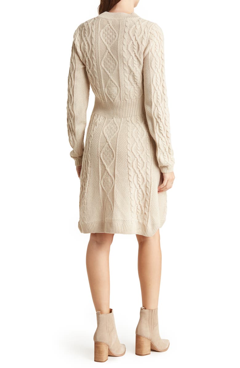 Lucky Brand Cable Knit Sweater Dress, Alternate, color, 