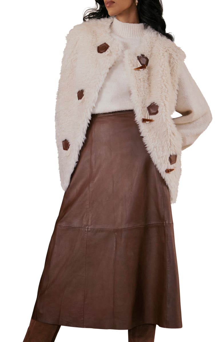 MINT VELVET Faux Fur vest, Alternate, color, Neutral