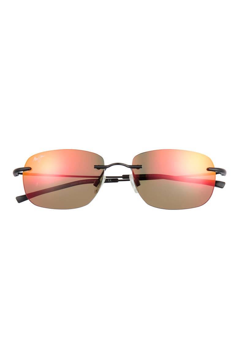 Polarized Square Sunglasses, Main, color, BLACK BLACK LAVA