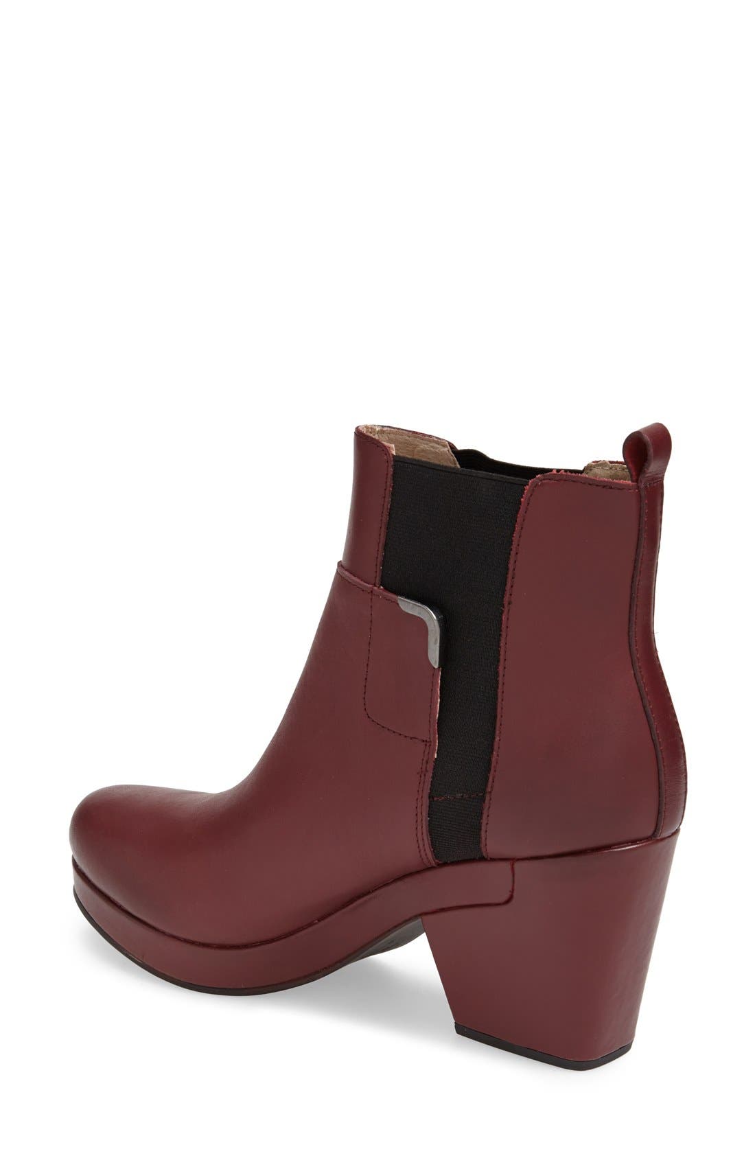 'Summit' Leather Bootie, Alternate, color, DEEP RED