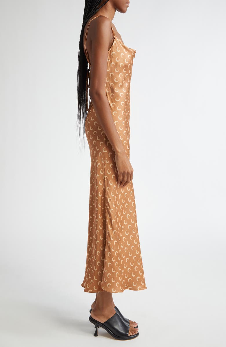 Marine Serre Moon Print Satin Slipdress, Alternate, color, 