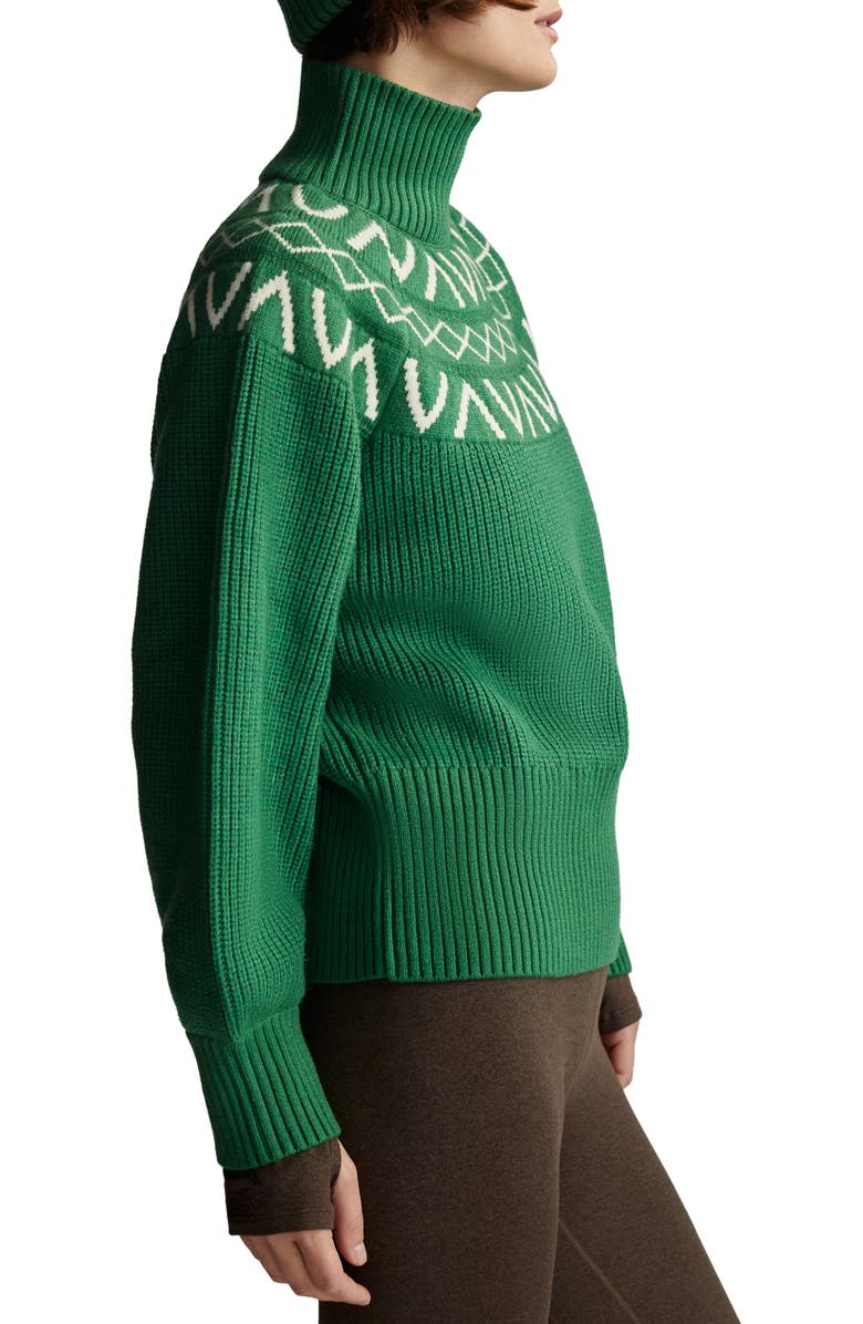 Varley Marcie Fair Isle Mock Neck Sweater, Alternate, color, Verdant Green