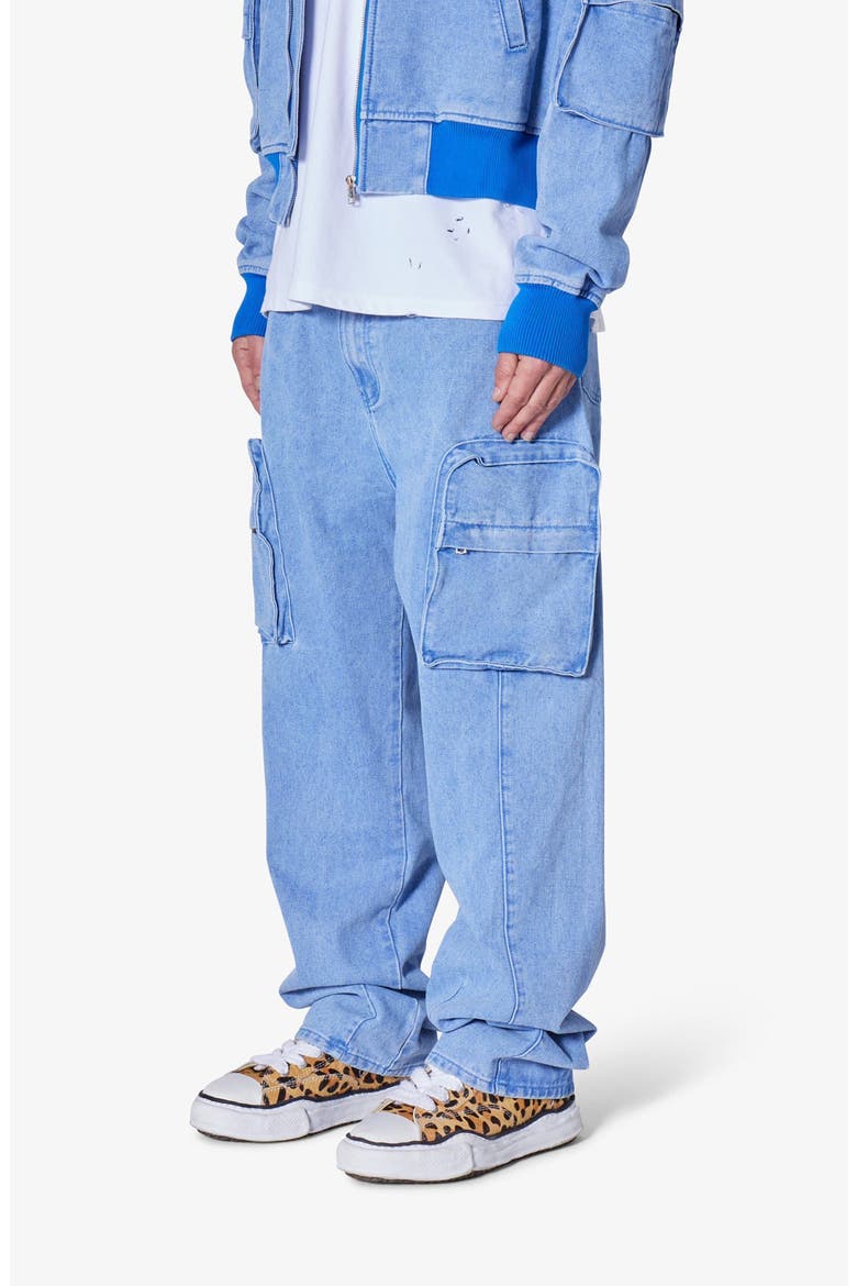 Ultra Baggy Feeling Blue Cargo Jeans, Alternate, color, BLUE