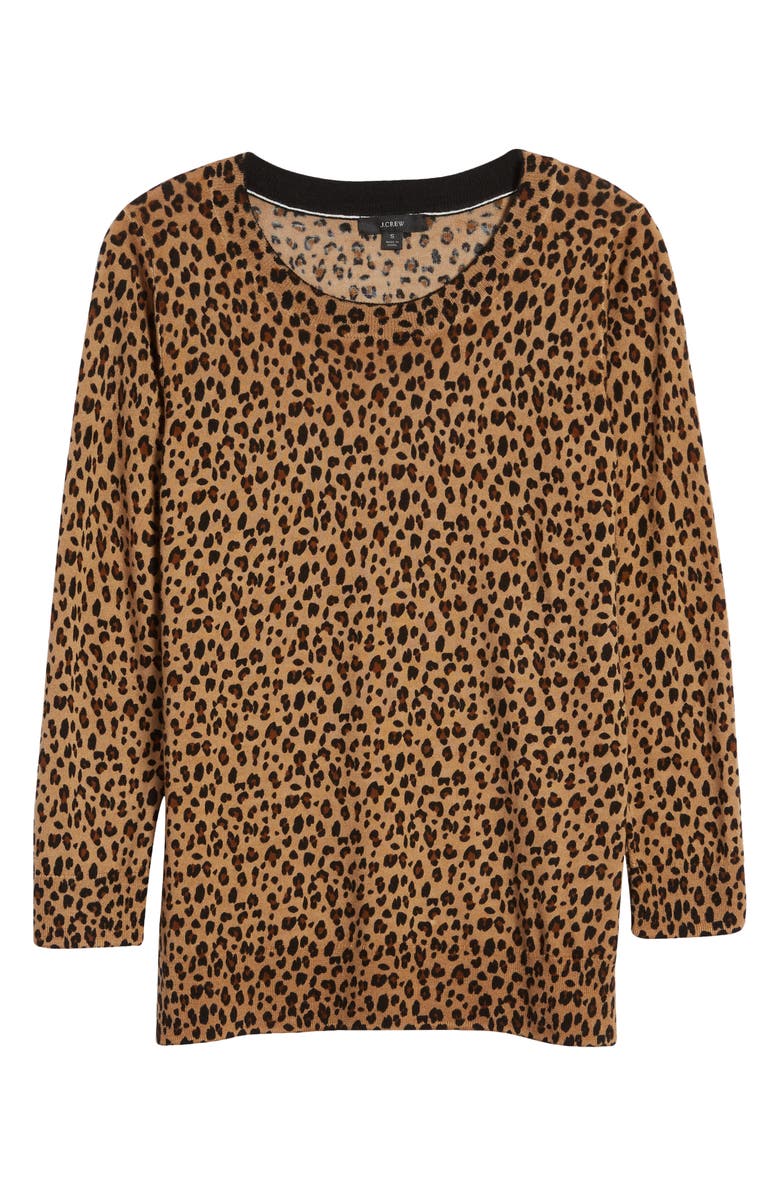 J.Crew Leopard Print Merino Wool Sweater, Alternate, color,
