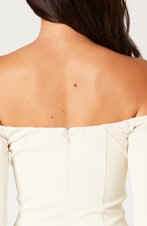 Nia Moira Off The Shoulder Long Sleeve Minidress In Gray