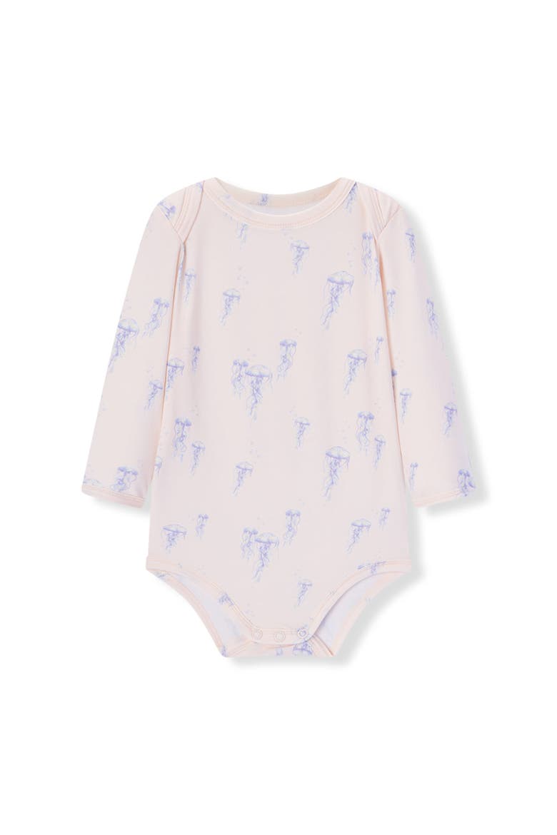 Cotton Stretch Long Sleeve One Piece, Main, color, Sunset Jellyfish