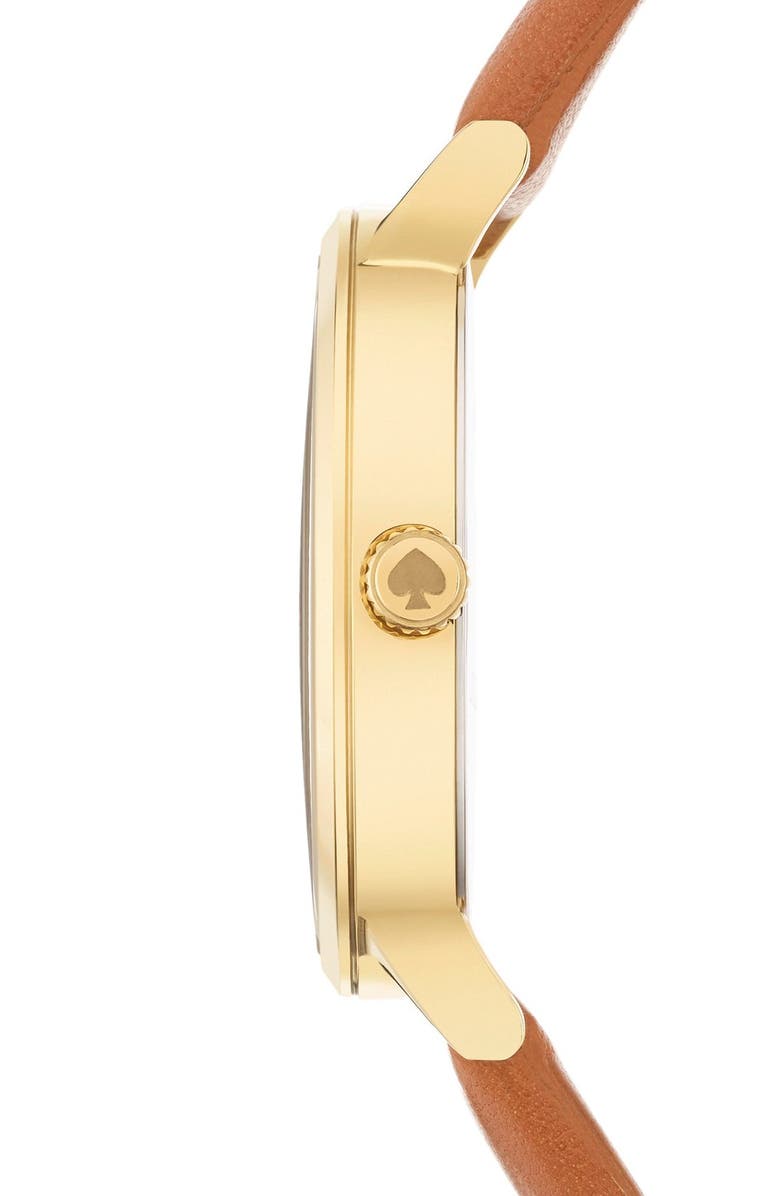Kate Spade New York 'metro' mother-of-pearl leather strap watch, 34mm, Alternate, color, 