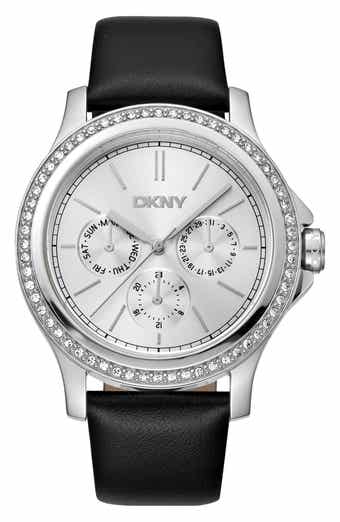 Crystal Bezel Leather Strap Watch, 38mm
