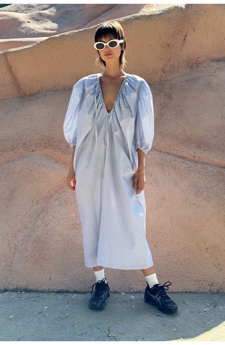 Toit Volant Yvonne Dress, Alternate, color, Blue & White Stripes