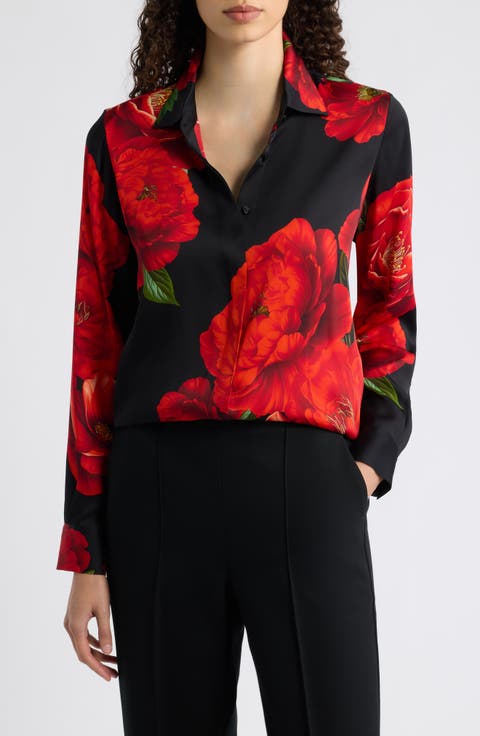 Shae Silk Blend Printed Shirt