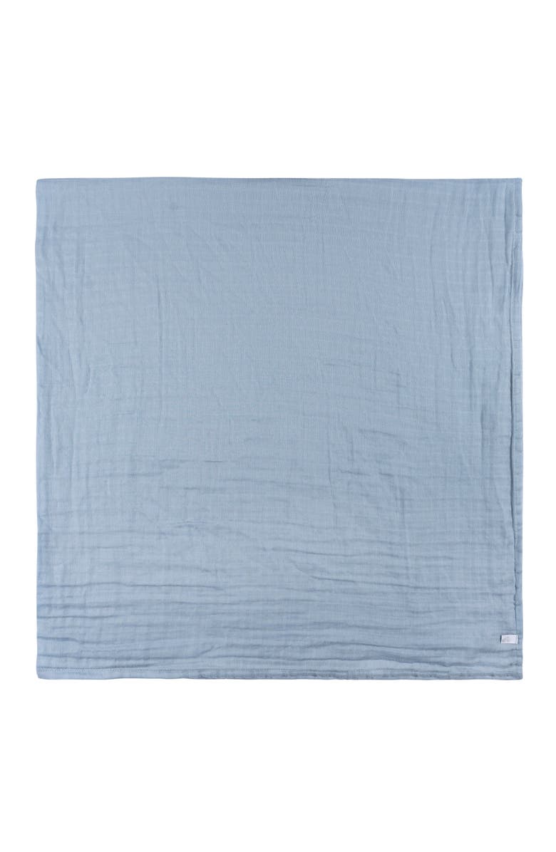 Just Born Muslin Swaddle Blue Blankets 2-Pack, Alternate, color, Blue Leaf