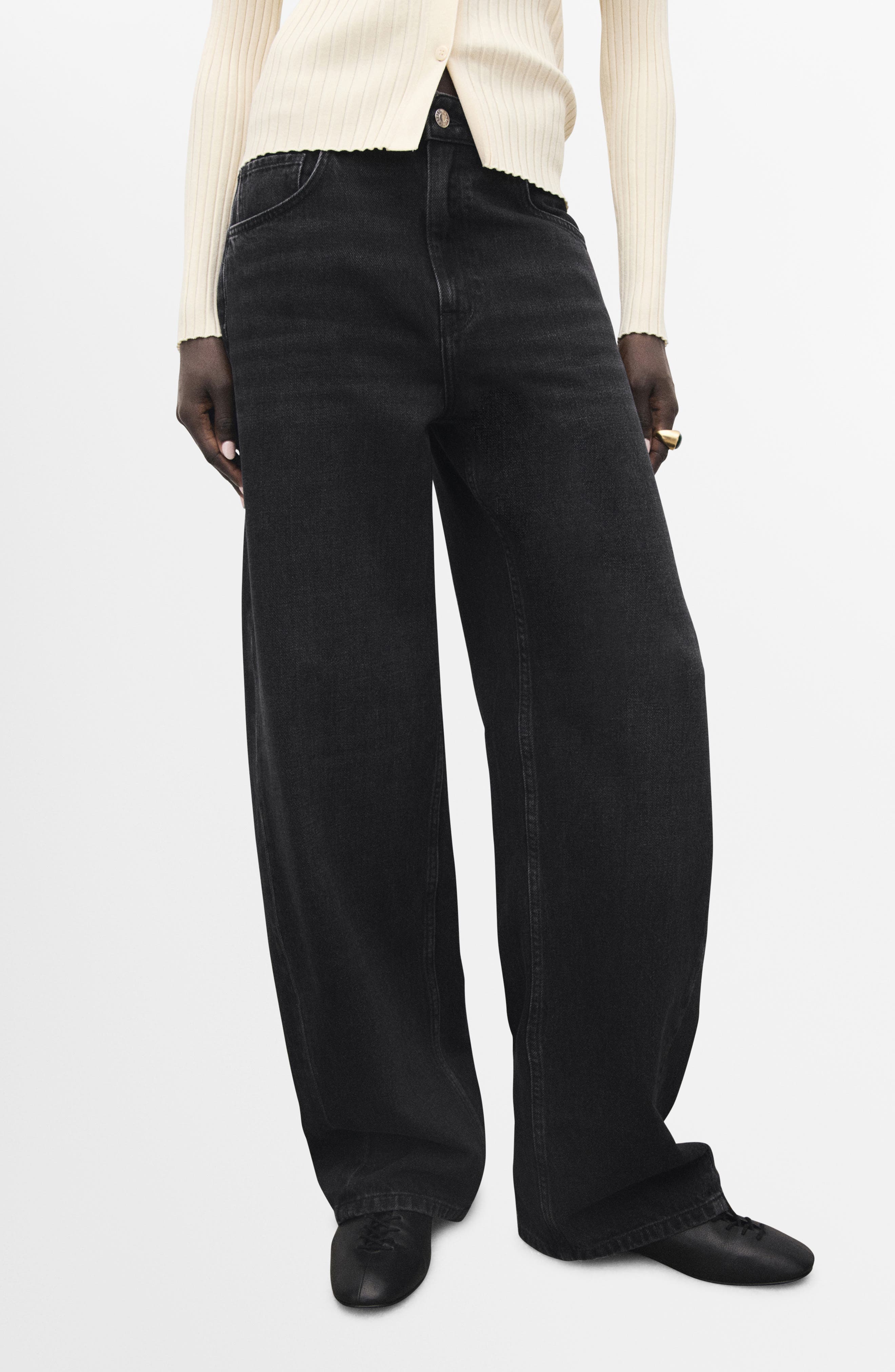 MANGO Mid Rise Balloon Jeans
