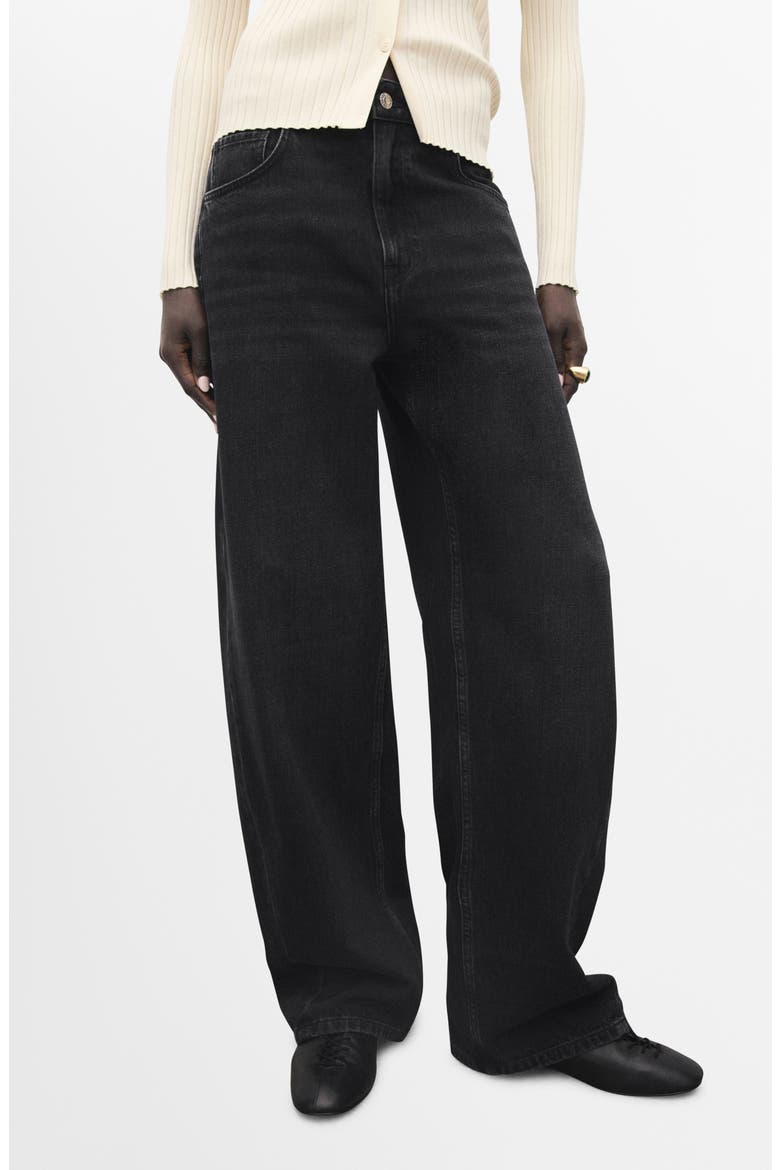 Mid Rise Balloon Jeans, Main, color, BLACK DENIM