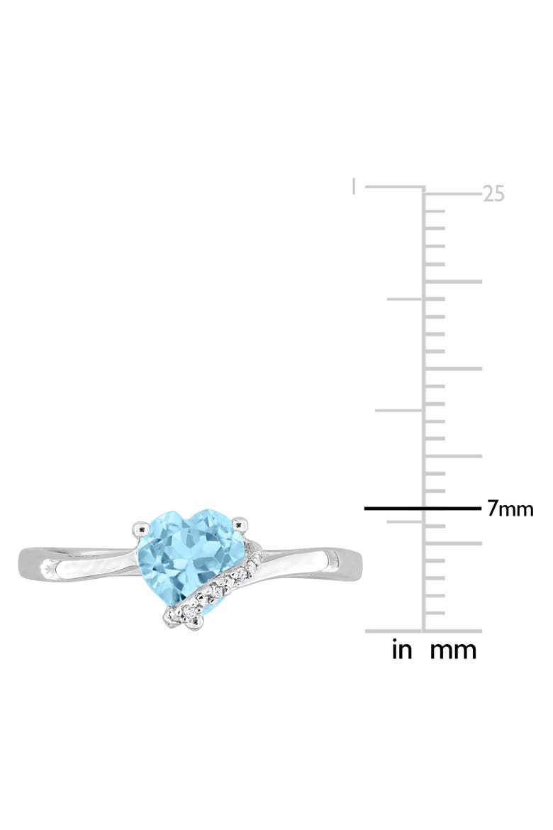 Blue Topaz & Diamond Heart Ring - 0.009ct., Alternate, color, BLUE