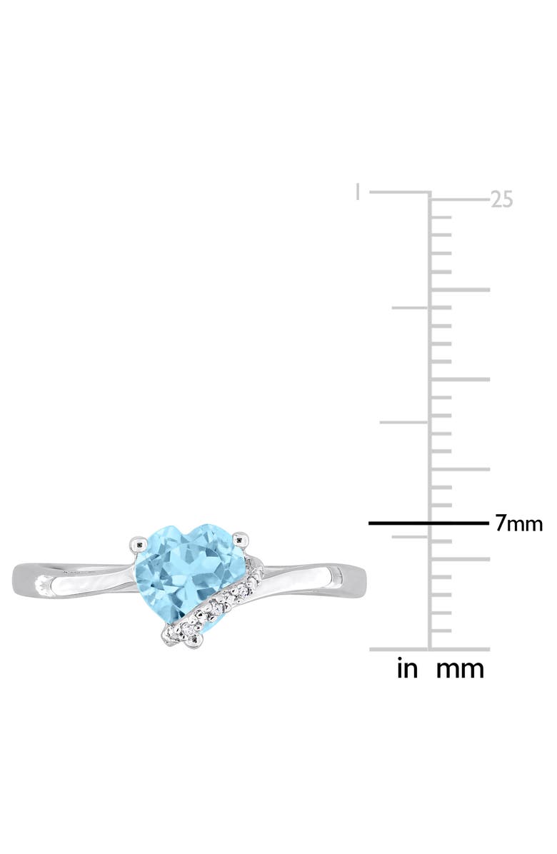 DELMAR Blue Topaz & Diamond Heart Ring - 0.009ct., Alternate, color, Blue