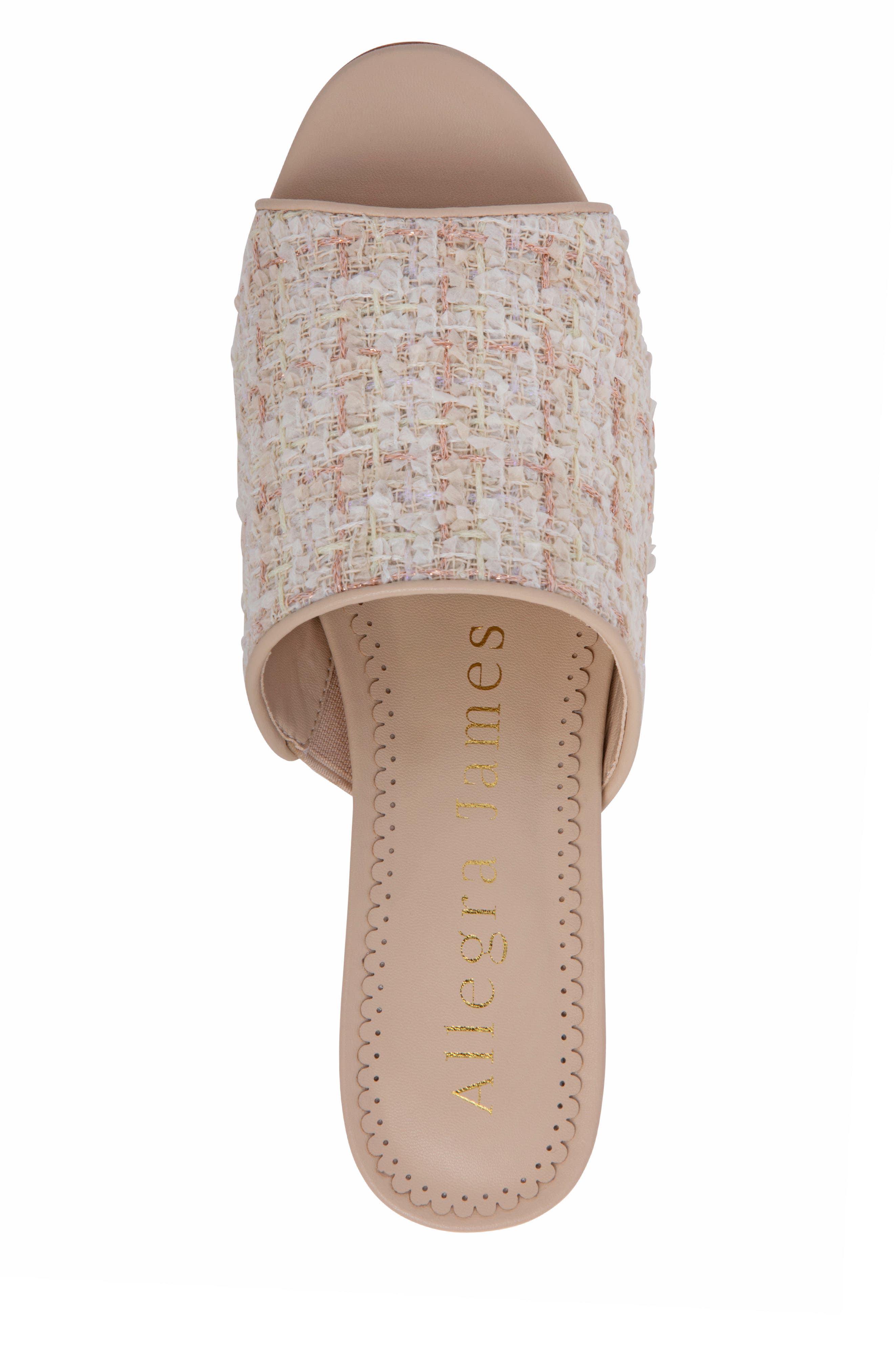 Blanche Tweed Slide, Alternate, color, beige