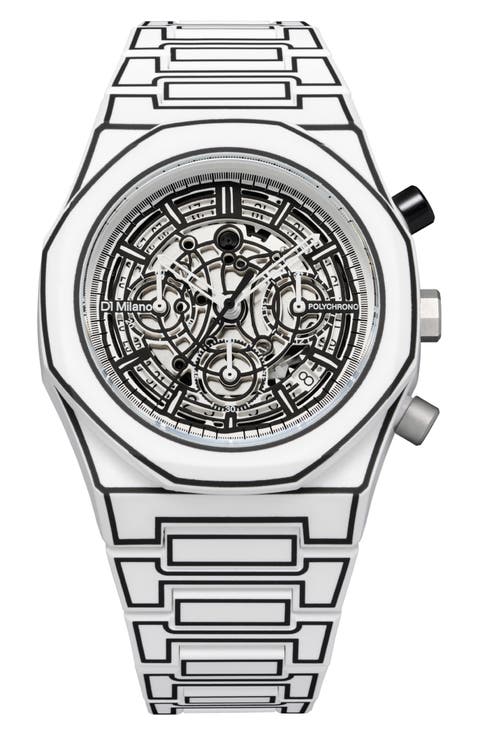 Sketch Skeleton Chronograph Bracelet Watch, 40.5mm