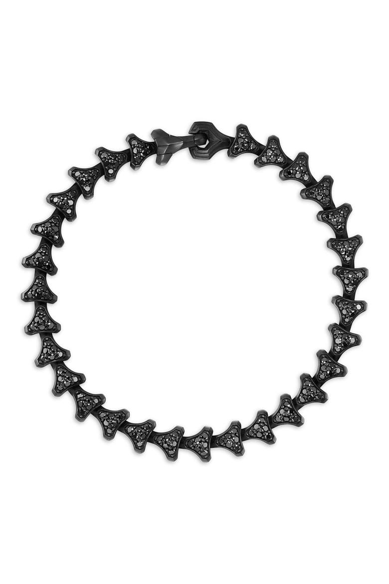 Men's Armory Link Bracelet, Black Titanium with Black Diamonds, 7.5mm, Alternate, color, BLACK TITANIUM
