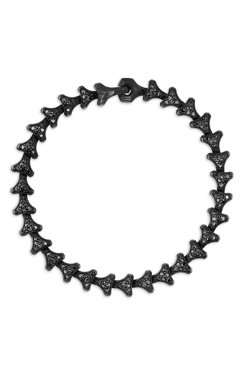 David Yurman Men's Armory Link Bracelet, Black Titanium with Black Diamonds, 7.5mm, Alternate, color, Black Titanium
