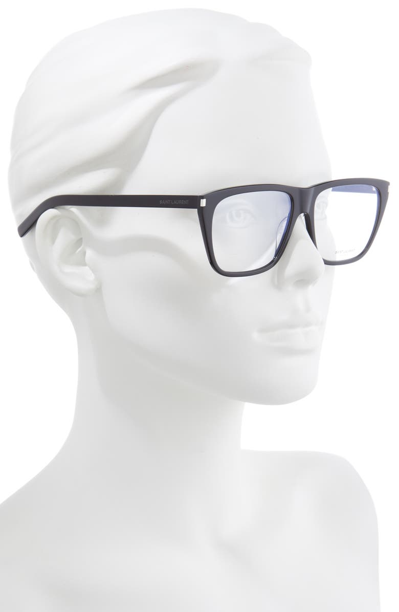 Saint Laurent 57mm Square Optical Glasses, Alternate, color, 