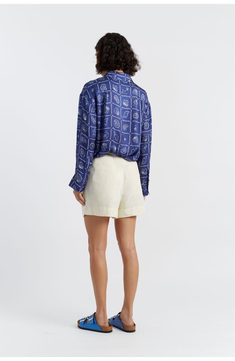 Chinti & Parker Linen Blend Wide Leg Shorts, Alternate, color, Cream