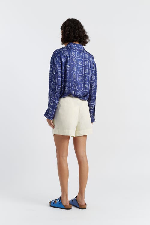 Chinti & Parker Linen Blend Wide Leg Shorts In Cream