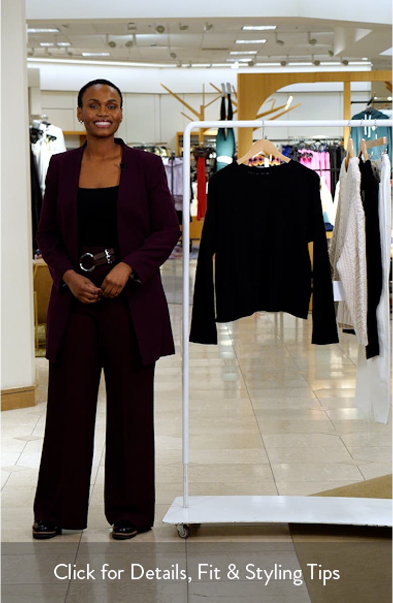 Pointelle Cotton Crewneck Knit Top, sales video thumbnail