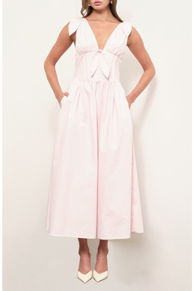 Remi Lace Detail Cotton Dress, Main, color, BABY PINK