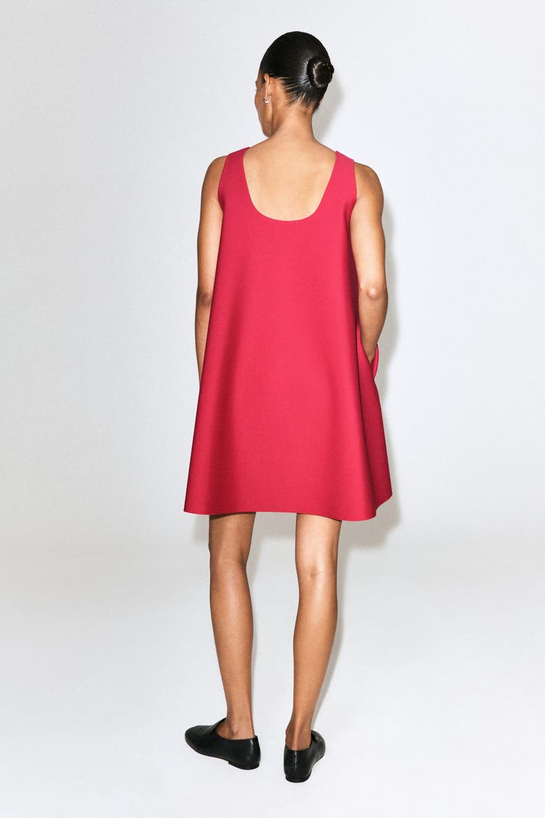 Scuba Knit A-line Mini Dress, Alternate, color, RED