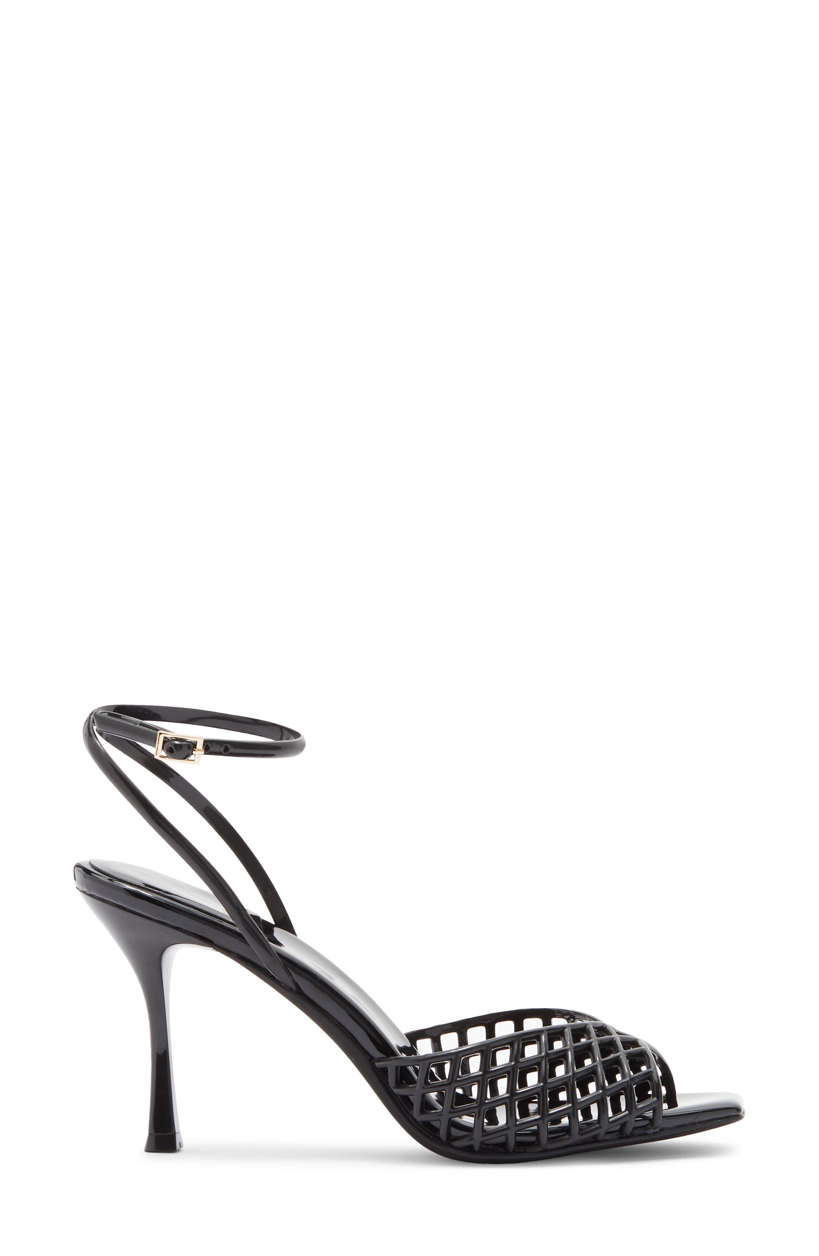 Jeffrey Campbell Lattix Ankle Strap Jelly Sandal, Alternate, color, Black