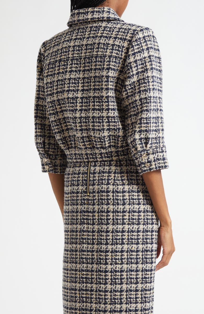 L'AGENCE Jia Crop Tweed Jacket, Alternate, color, Midnight Multi Tweed
