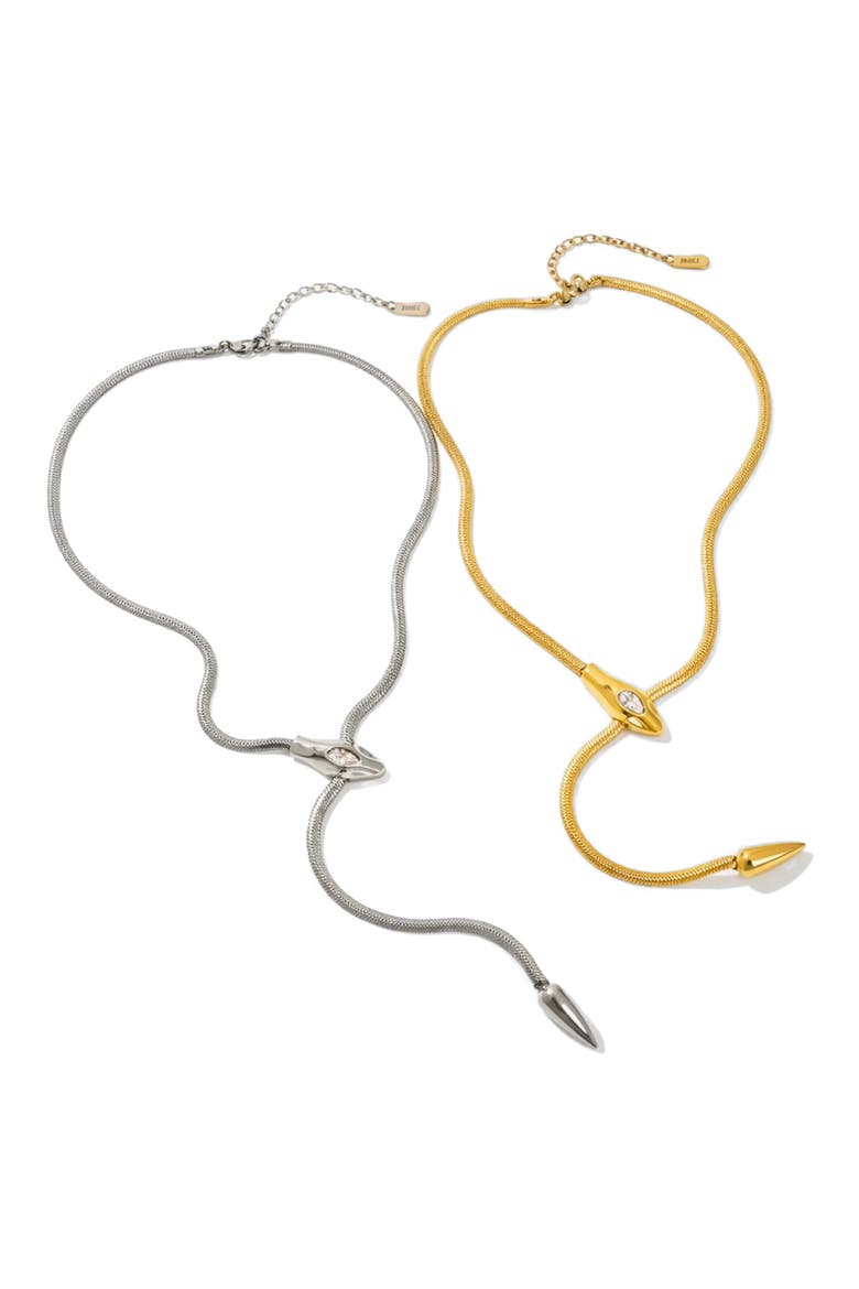 Snake Y-Necklace, Alternate, color, SILVER