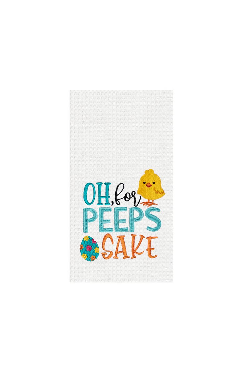 C&F Home "Oh For Peeps Sake" Easter Egg & Chick Spring Theme Kitchen Dishtowel, Main, color, White