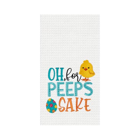 "Oh For Peeps Sake" Easter Egg & Chick Spring Theme Kitchen Dishtowel