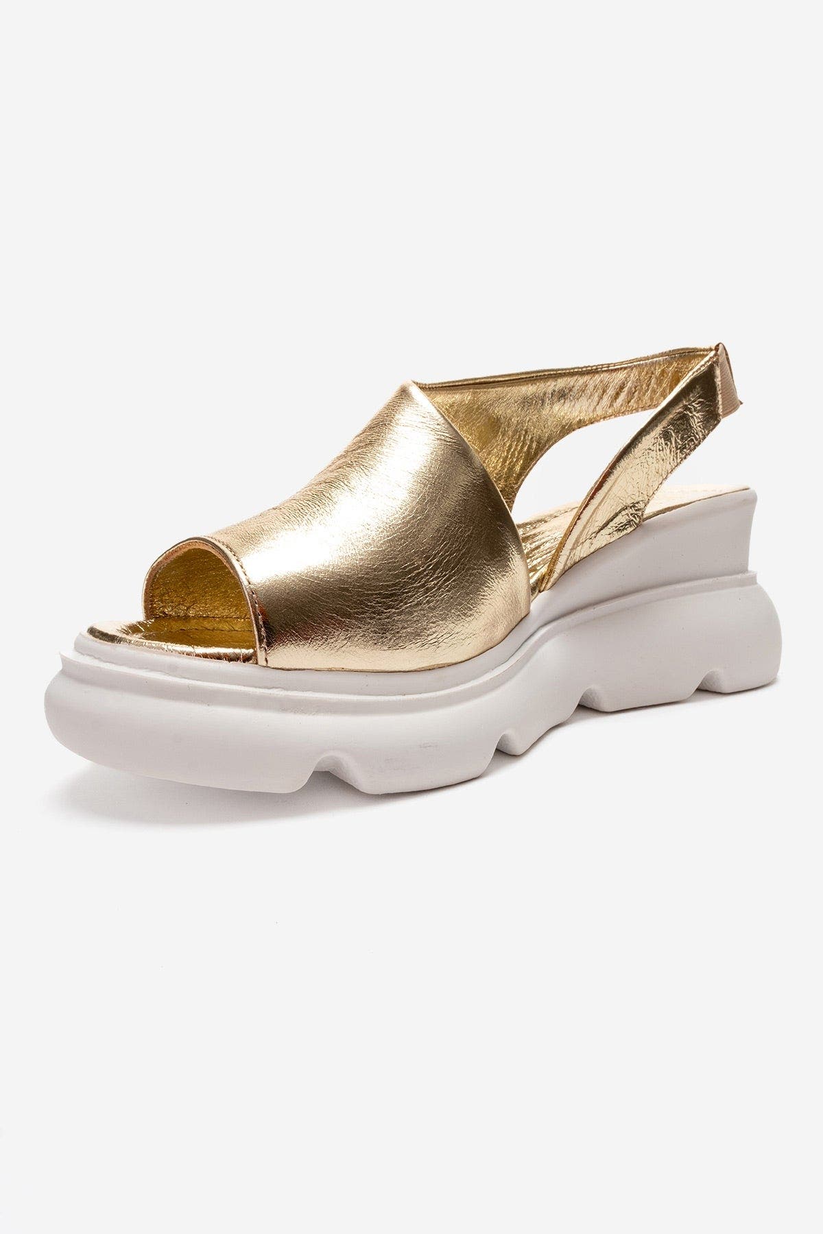 Agusto Leather Platform Sandal, Alternate, color, Gold