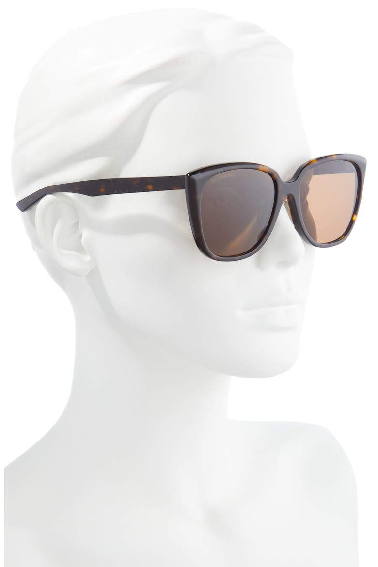 57mm Square Sunglasses, Alternate, color, HAVANA HAVANA BROWN