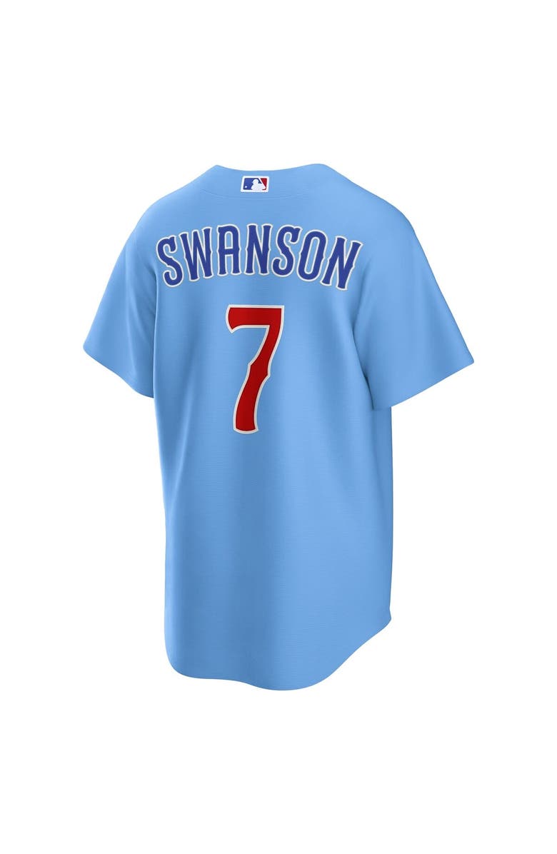 Nike Men's Nike Dansby Swanson Light Blue Chicago Cubs 2nd Alternate Replica Player Jersey, Alternate, color,