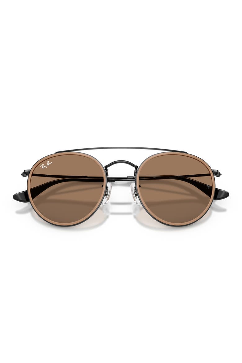 51mm Aviator Sunglasses, Alternate, color, BLACK / BROWN