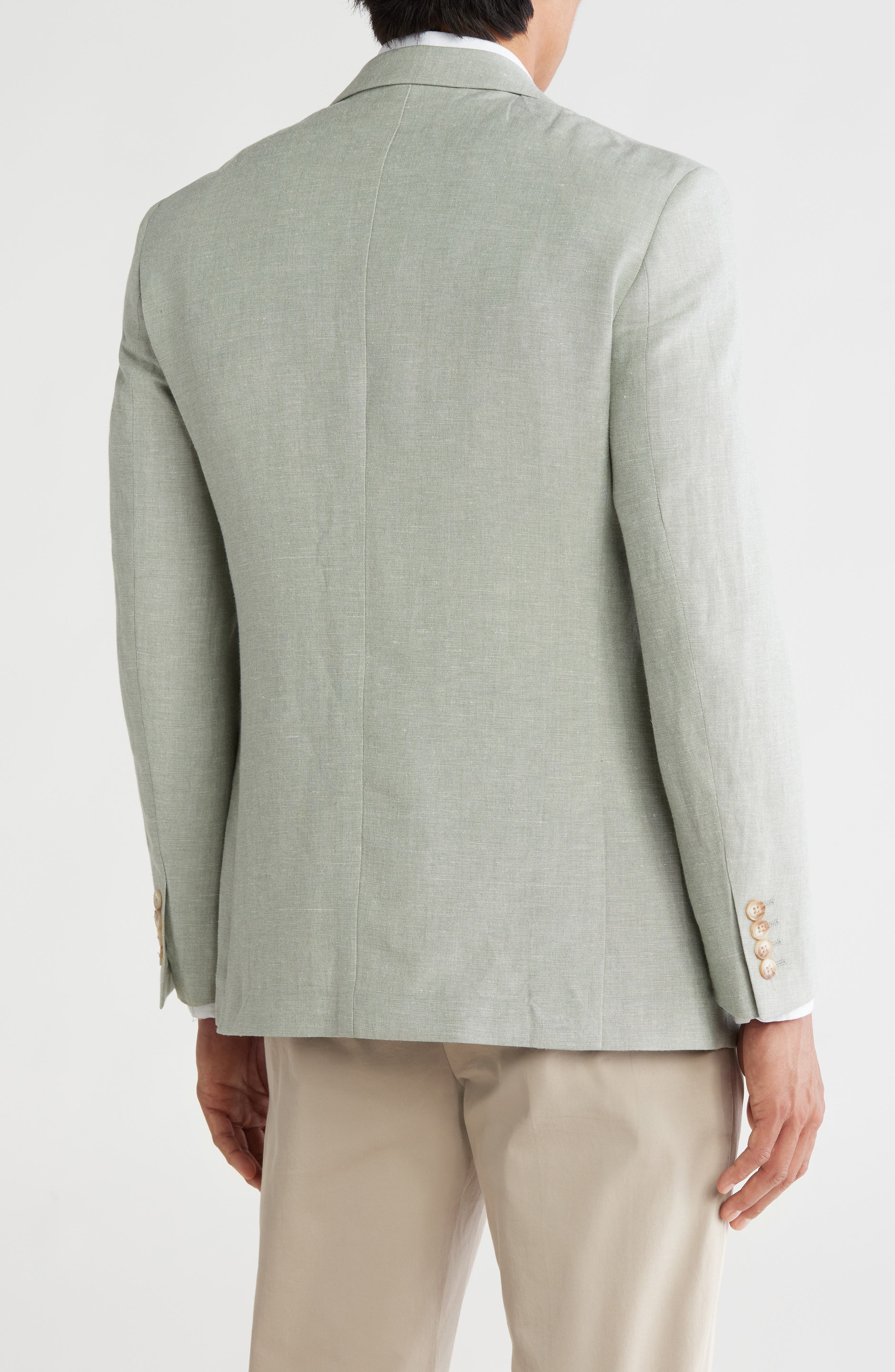 Slim Fit Solid Linen Blend Blazer - image 4
